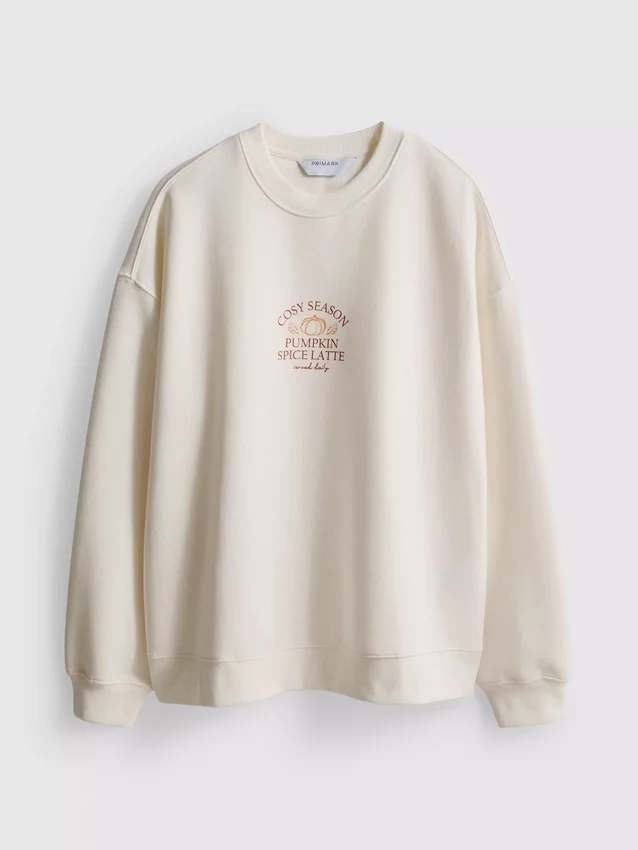 Relaxte sweatshirt van katoenmix met print