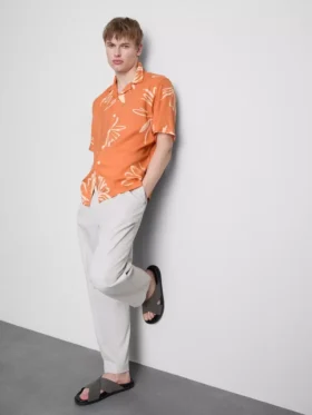 Resort-overhemd met abstracte bloemenprint