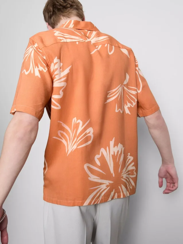 Resort-overhemd met abstracte bloemenprint