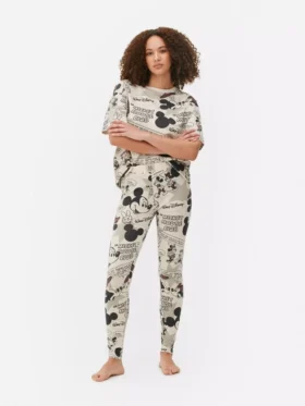 Retro strip-pyjama-legging met Mickey Mouse van Disney