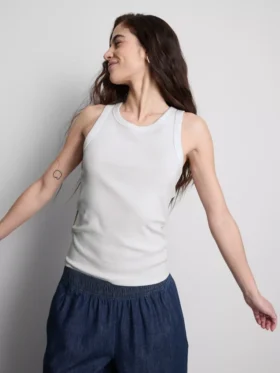 Ribgeweven racerback-top met hoog katoengehalte