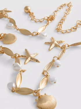 Riem met schelpenhanger en ketting