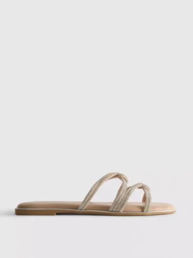 Sandalen met bandjes en strass-steentjes