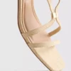 Sandalen met brede pasvorm, raffia-rand en blokhak
