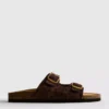 Sandalen met dubbele bandjes en voetbed in luipaardprint