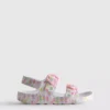 Sandalen met dubbele gesp en print