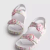 Sandalen met dubbele gesp en print
