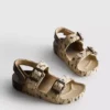 Sandalen met dubbele gesp en print
