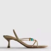Sandalen met kralen en lage hakken