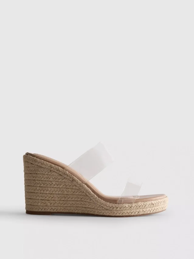 Sandalen met plexiglas sleehak