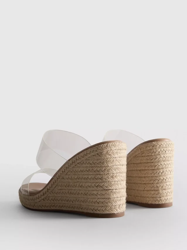 Sandalen met plexiglas sleehak