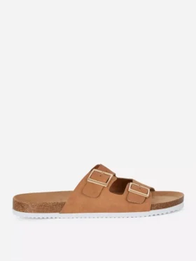 Sandalen met twee bandjes en gesp