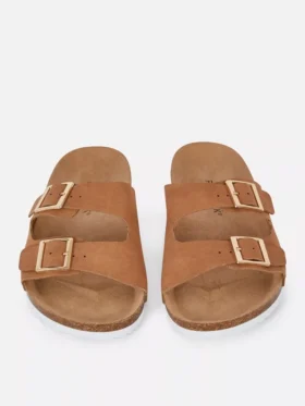 Sandalen met twee bandjes en gesp