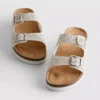 Sandalen met versierd voetbed en dubbele gesp
