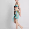 Sarong met franjes en tropische print