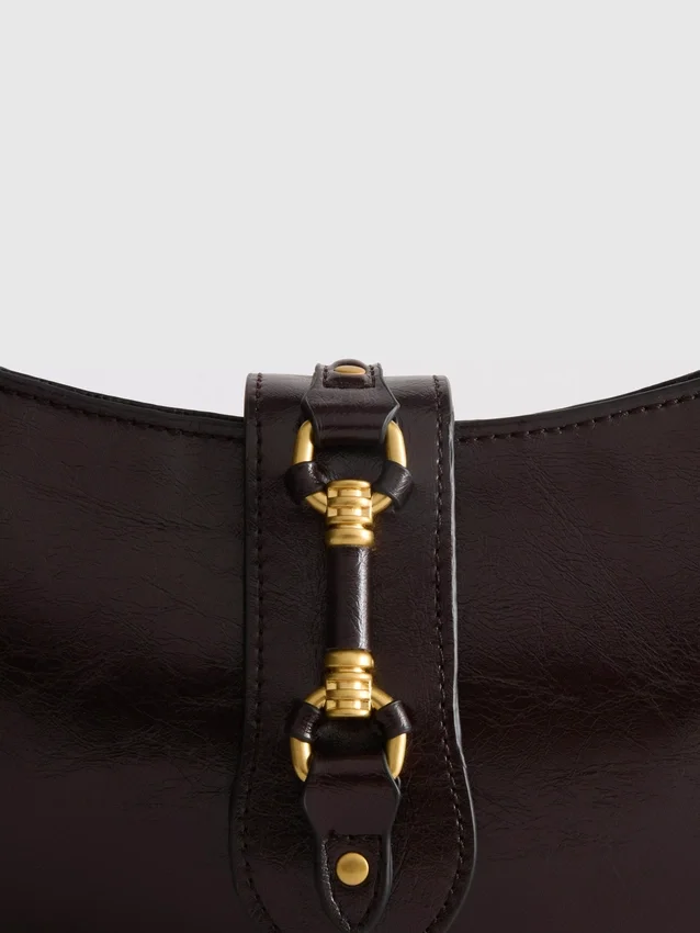 Schoudertas met metalen details