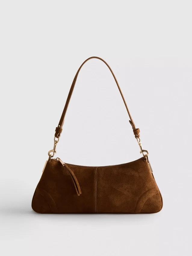 Schoudertas van imitatiesuède