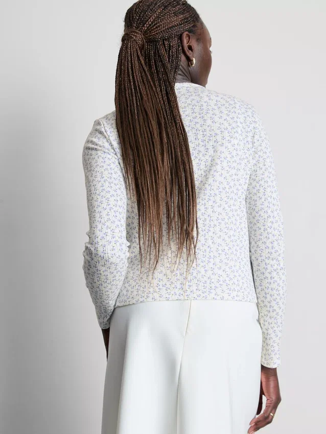 Set met pointelle-vest en cami