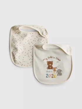 Set van 2 ‘Born in 2026’-slabbetjes