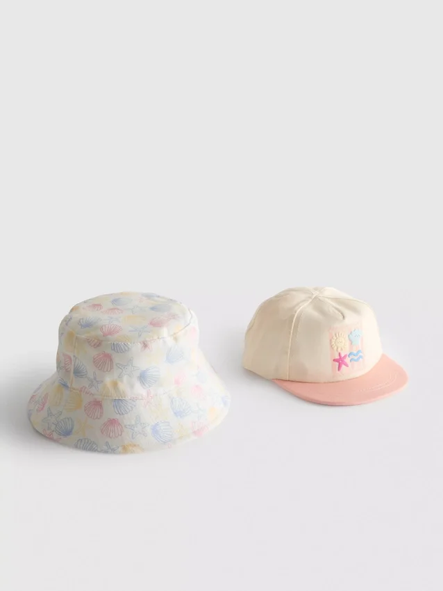 Set van 2 strandhoedjes voor baby's
