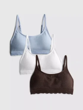 Set van 3 naadloze bralettes met kanten rand