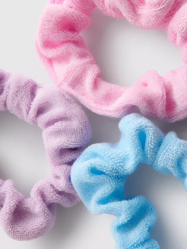 Set van 3 scrunchies van badstof