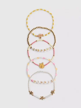 Set van 5 Disney Winnie de Poeh-armbanden met bedeltjes