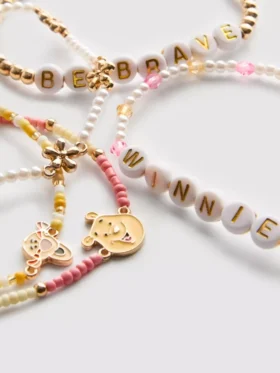 Set van 5 Disney Winnie de Poeh-armbanden met bedeltjes