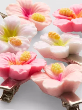 Set van 6 bloemvormige haarspeldjes