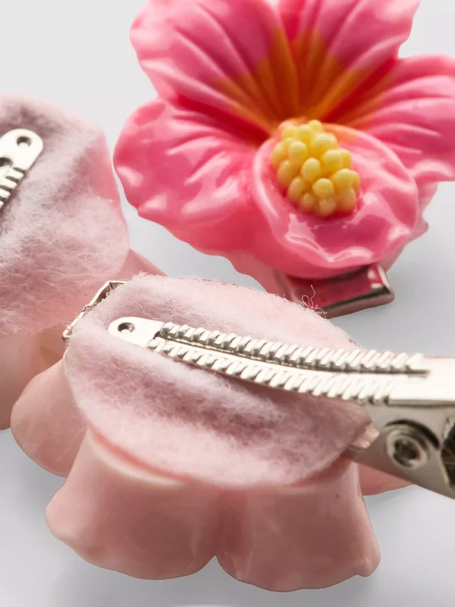 Set van 6 bloemvormige haarspeldjes