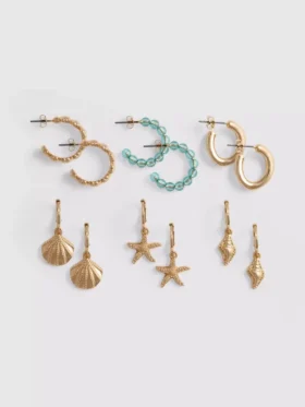 Set van 6 oorbellen geïnspireerd op de zee