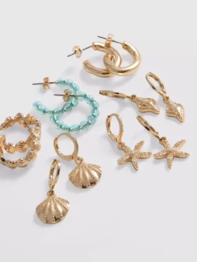 Set van 6 oorbellen geïnspireerd op de zee