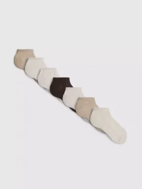Set van 7 paar sneaker sokken met structuur