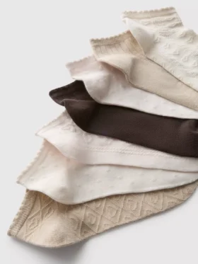 Set van 7 paar sneaker sokken met structuur