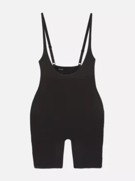 Shapewear-bodysuit met open decolleté tot halverwege het bovenbeen