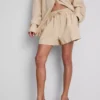 Shorts met elastische tailleband van katoenmix