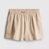 Shorts met elastische tailleband van katoenmix