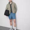 Shorts met getekste stof en trekkoord in de taille