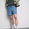 Shorts met getekste stof en trekkoord in de taille