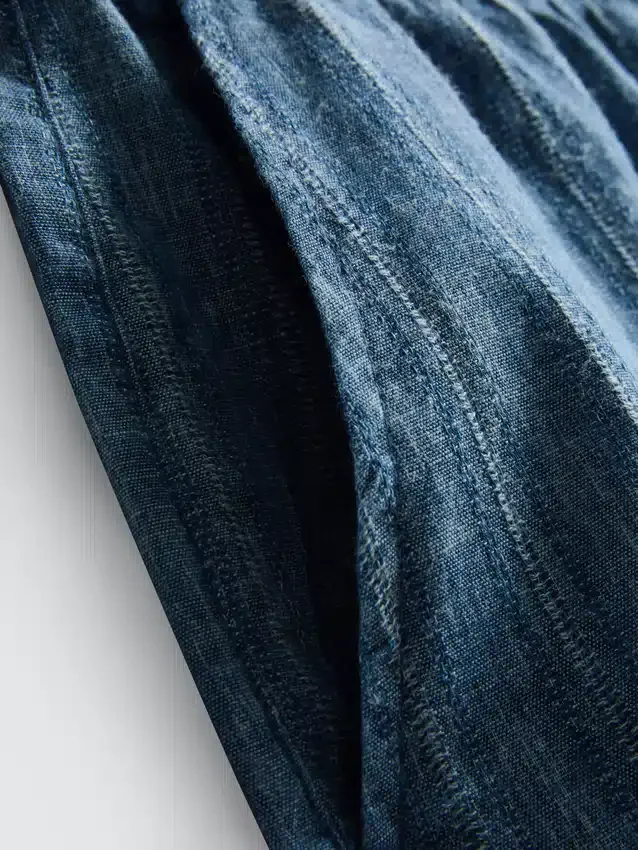 Shorts met getekste stof en trekkoord in de taille