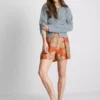 Shorts met hoge taille en print