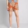 Shorts met hoge taille en print
