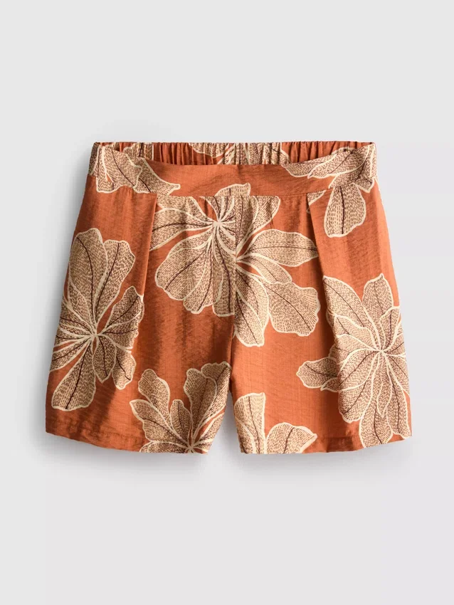 Shorts met hoge taille en print