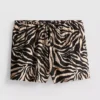 Shorts met print en gekreukelde textuur