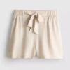 Shorts met riem en elastische tailleband