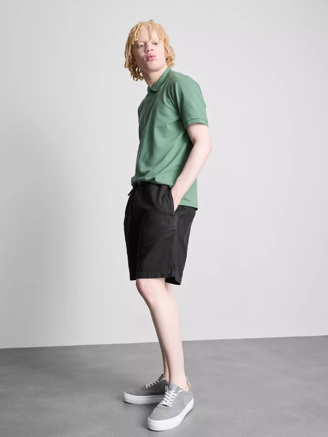 Shorts met textuur en trekkoord
