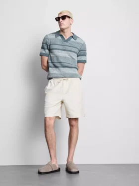 Shorts met textuur en trekkoord