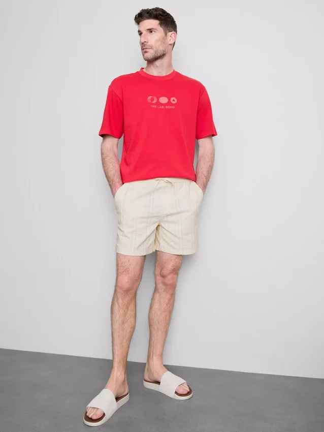 Shorts met textuur en trekkoord