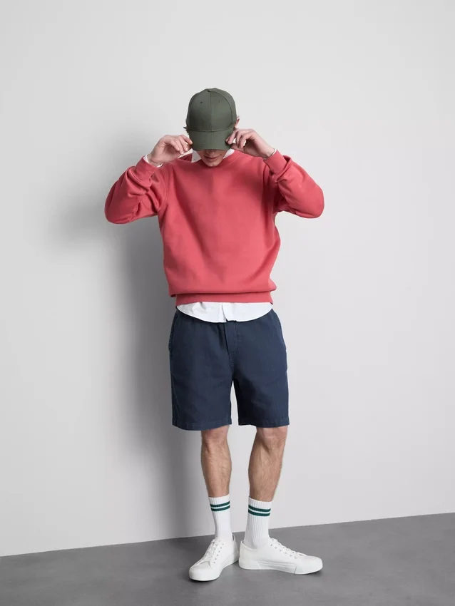 Shorts met textuur en trekkoord