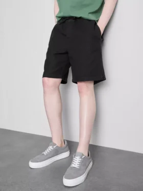Shorts met textuur en trekkoord